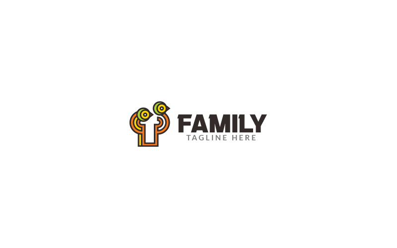 Bird Family Logo Design Template