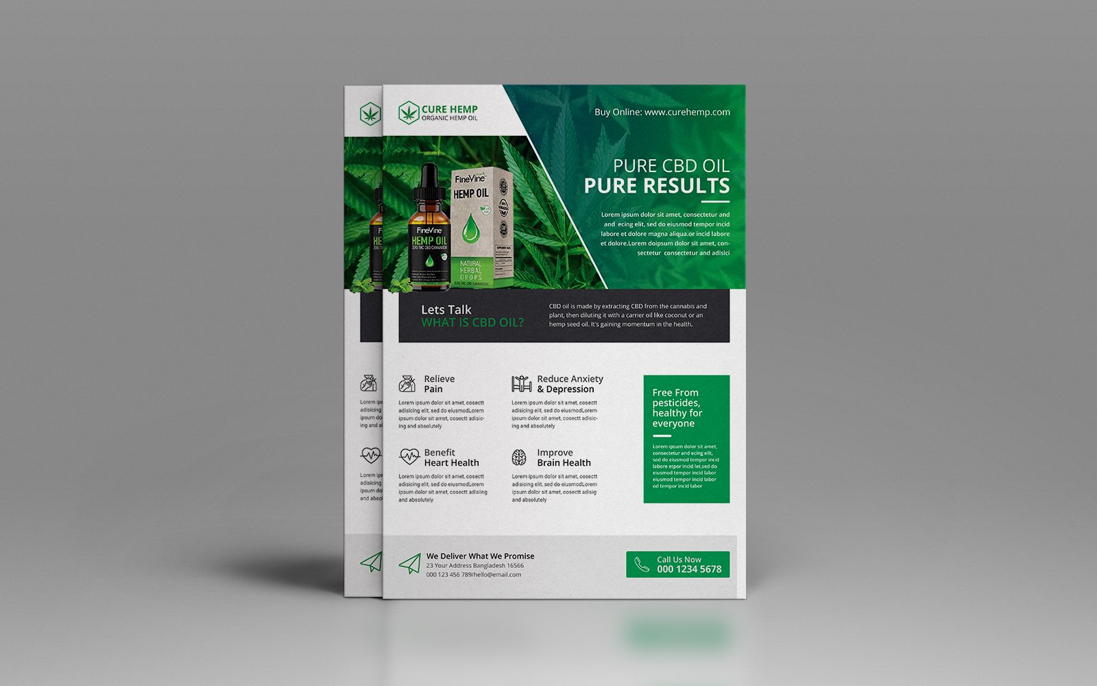 Hemp CBD Product Flyer template