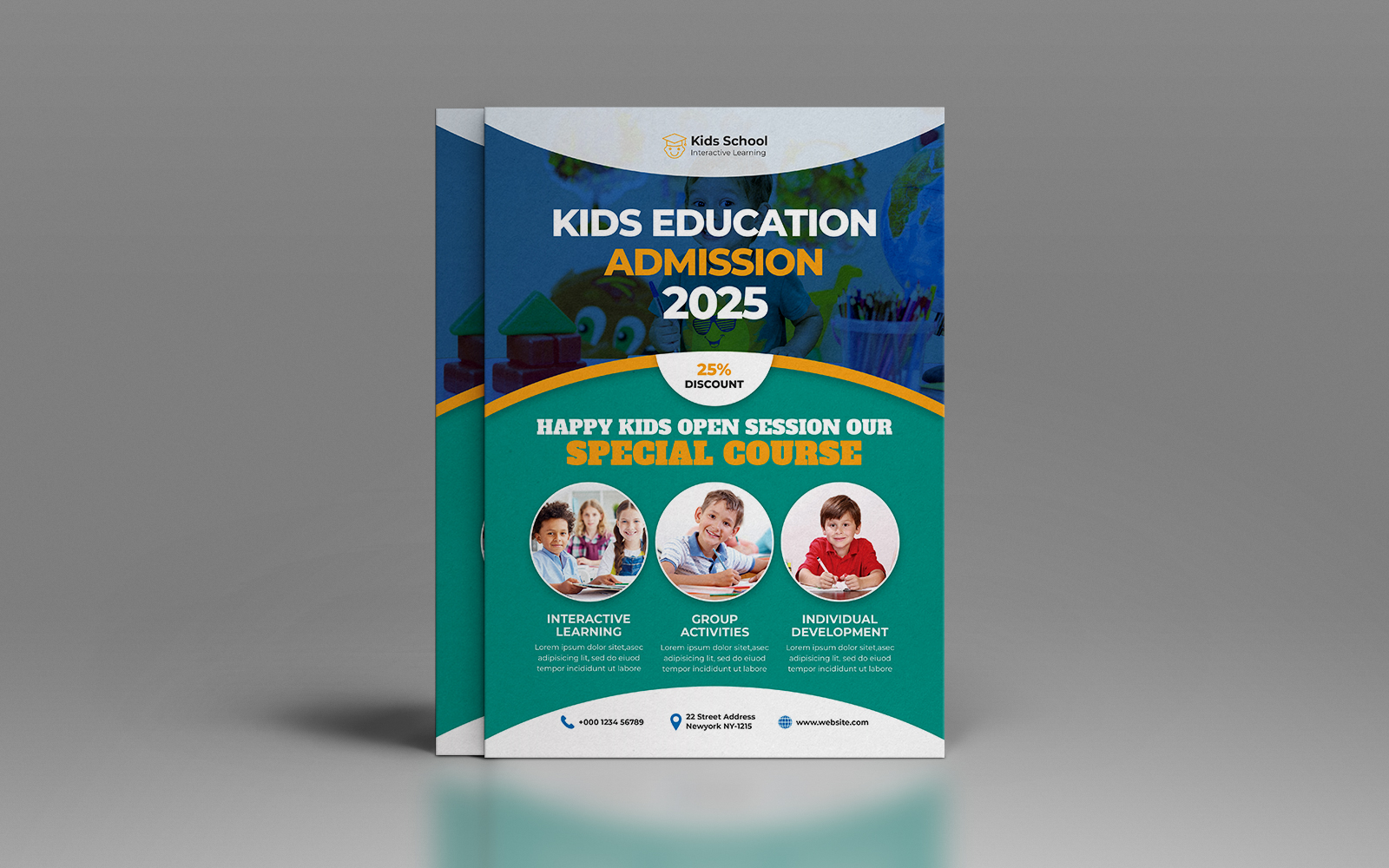 School Education Admission Flyer template