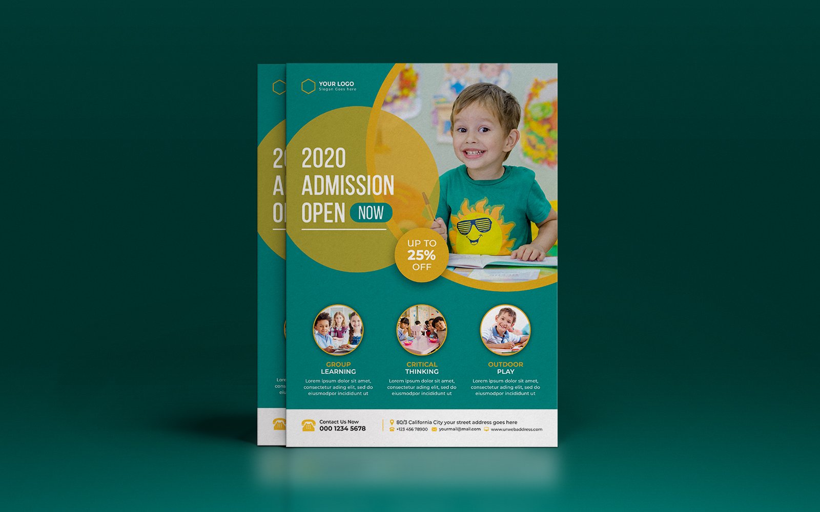 Kids School education Admission Flyer template