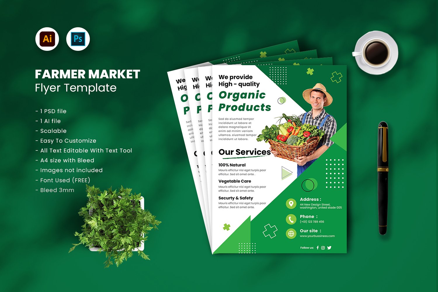 Farmer Market Flyer Template vol.41