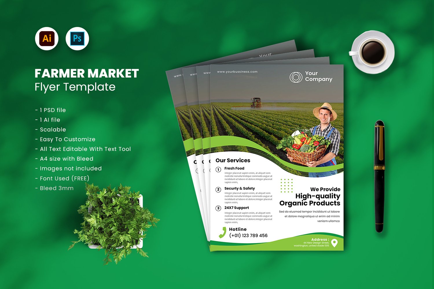 Farmer Market Flyer Template vol.42