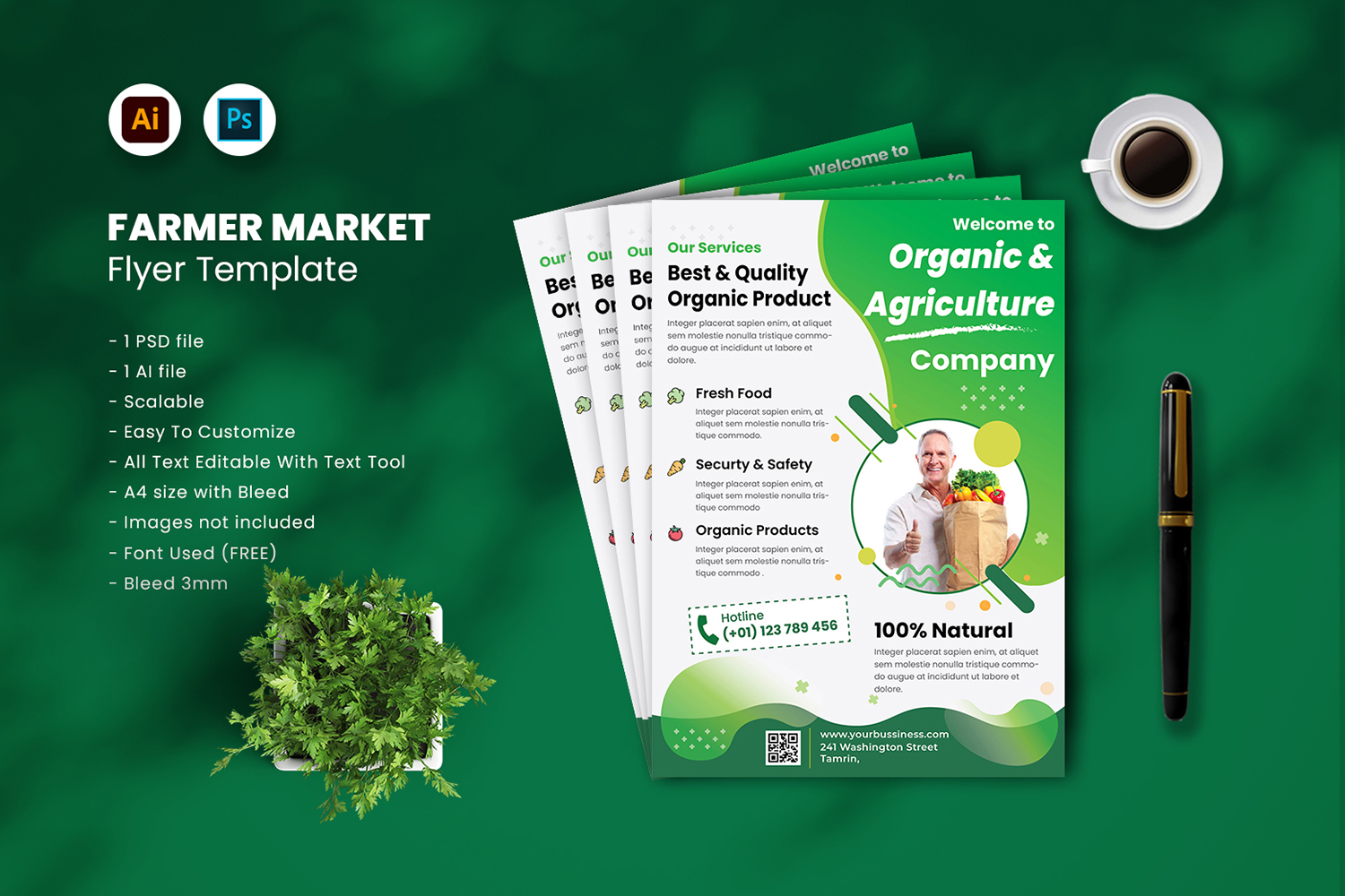 Farmer Market Flyer Template vol.46