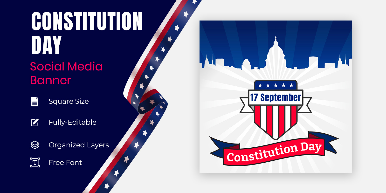 Constitution Day In United States Social Media Banner