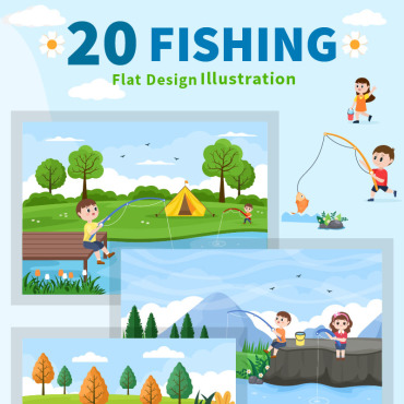 Fishing Fish Illustrations Templates 191889