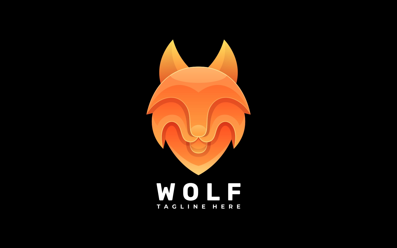 Wolf Gradient Logo Template