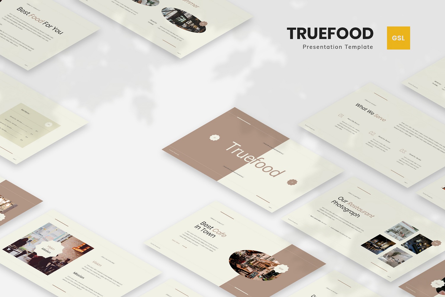 Truefood - Cafe & Restaurant Google Slides Template