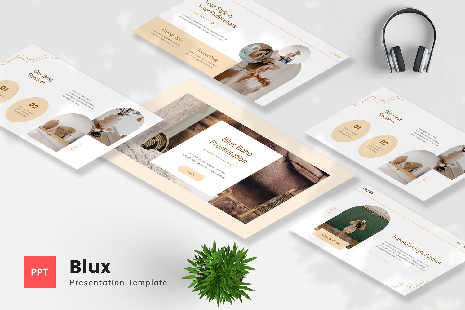 Blux - Bohemian Style Powerpoint Template