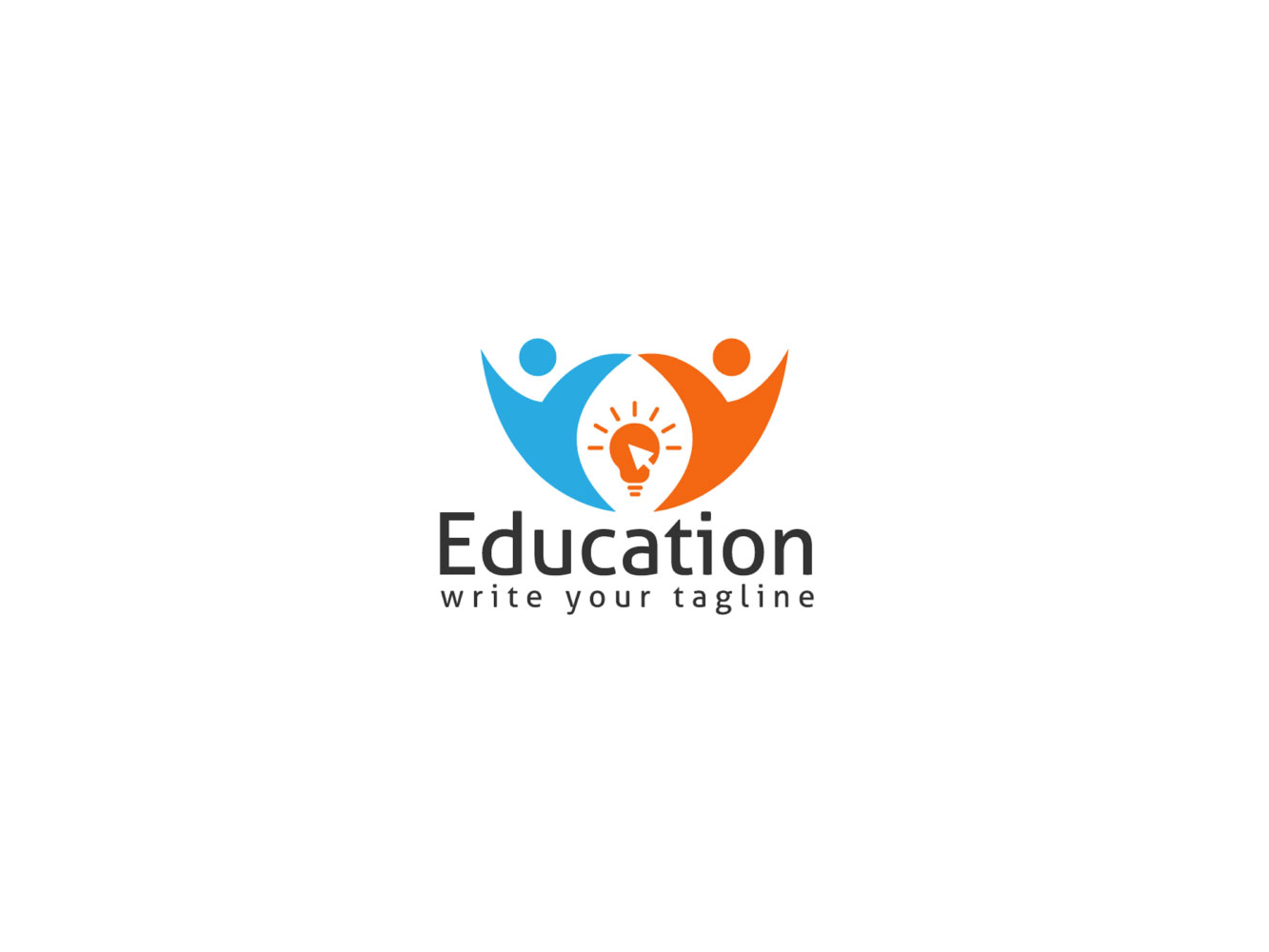 Online Education Logo With People
