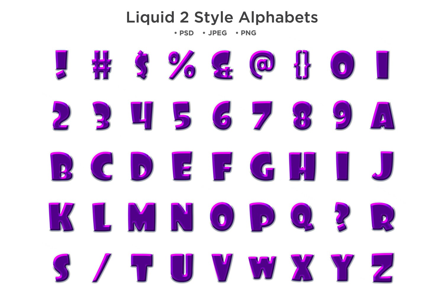 Liquid 2 Style Alphabet, Abc Typography