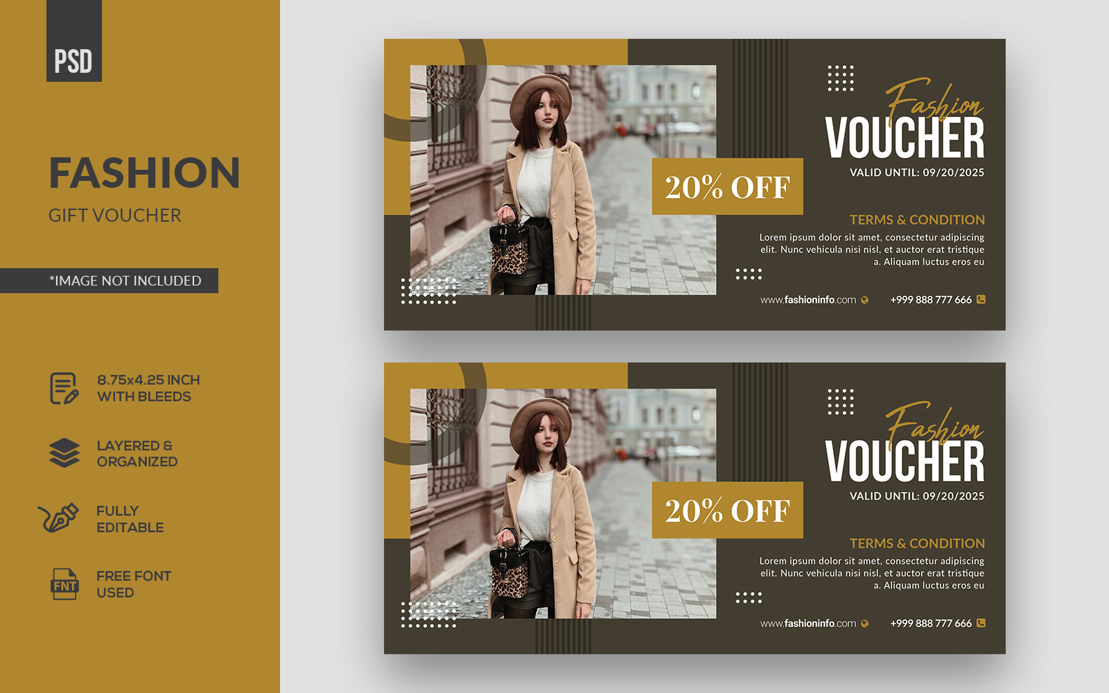 Retro Fashion Gift Voucher Corporate Identity Template