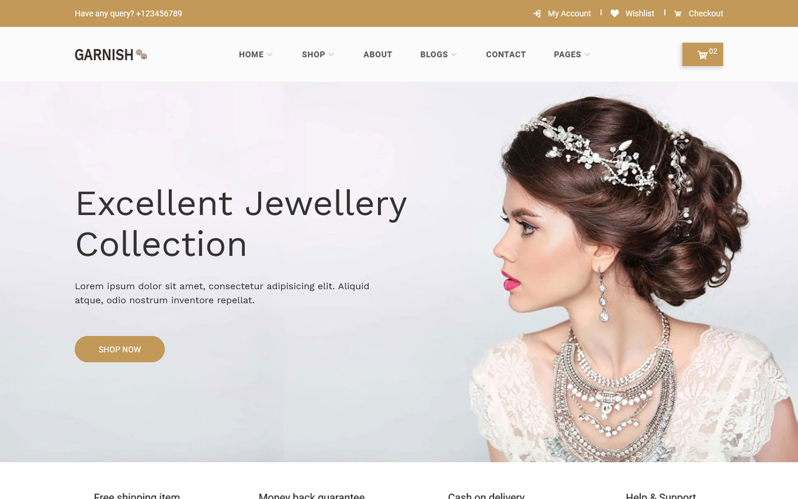 Garnish – Jewllery Shop Bootstrap 5 Website template