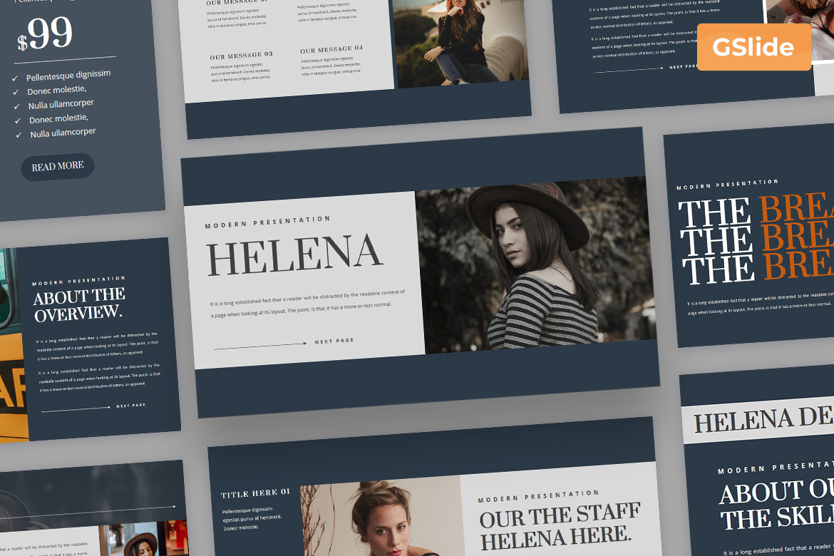 Helena - Fashion Gslide Presentation Google Slides