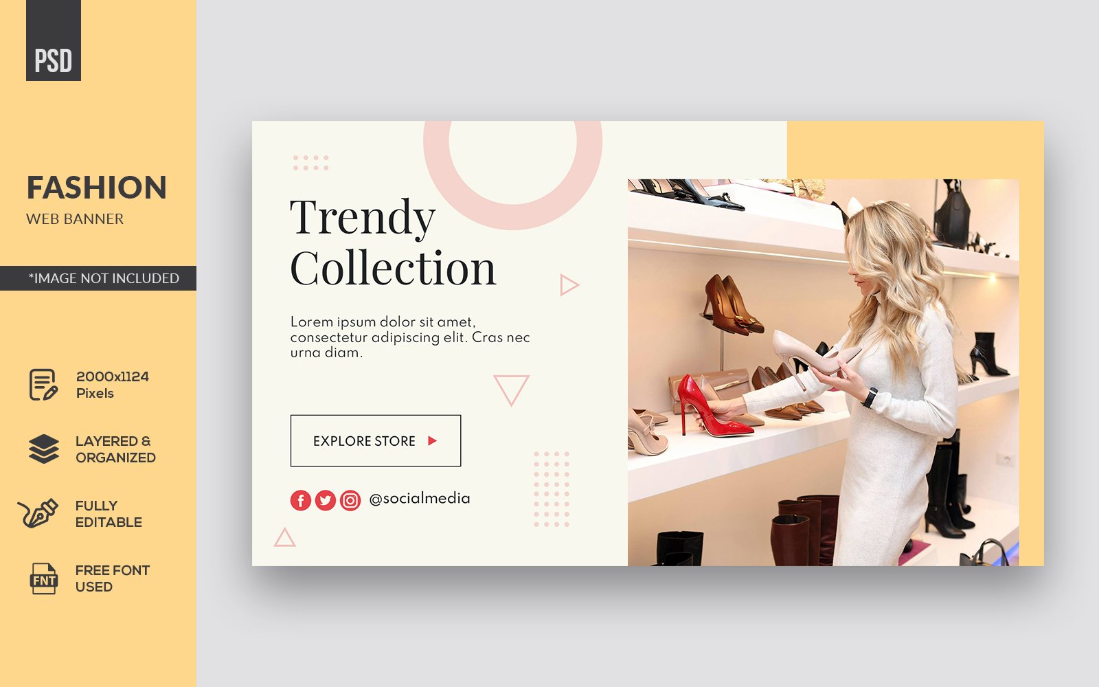 Minimalist Fashion Discount Web Banner Corporate Identity Template