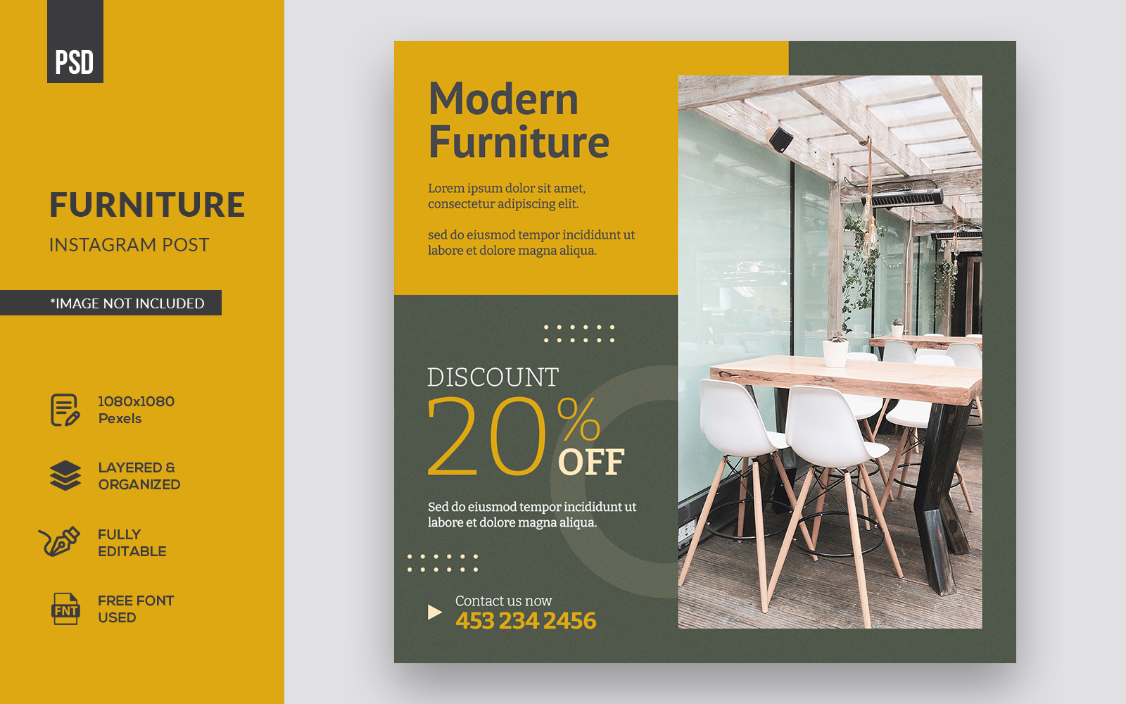 Modern Furniture Instagram Banner And Post Social Media