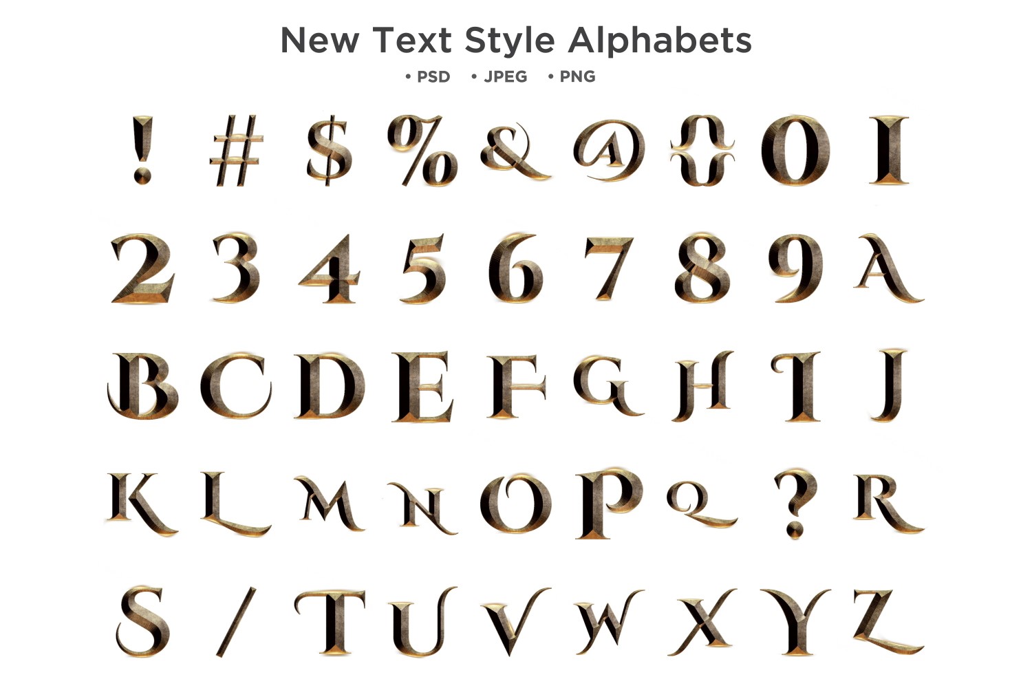New Text Style Alphabet, Abc Typography