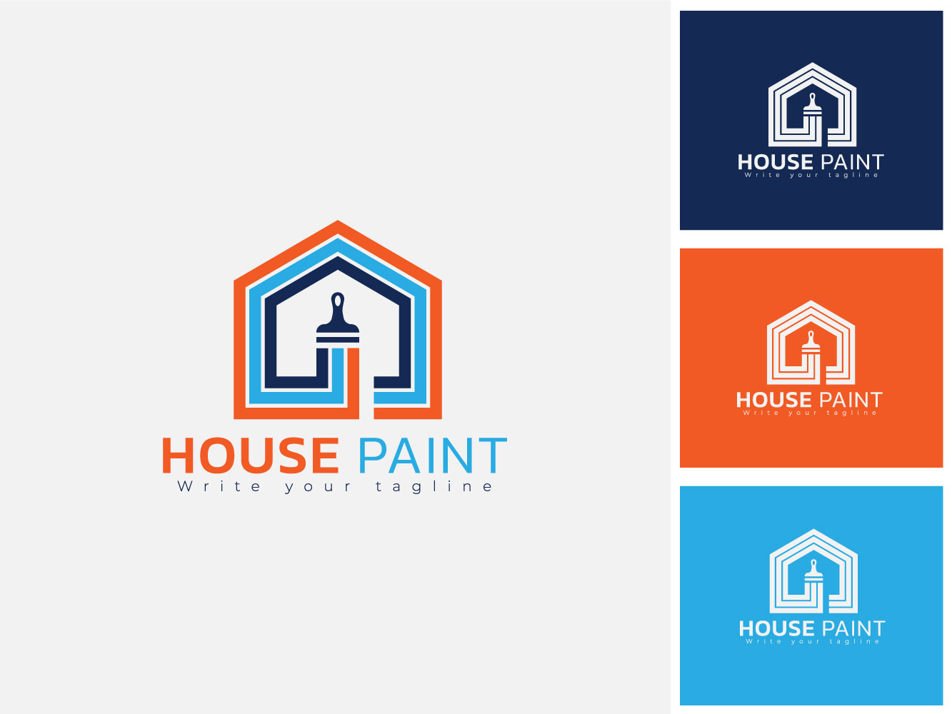 Minimal House Painting Logo Design, Concept For Home Decoration