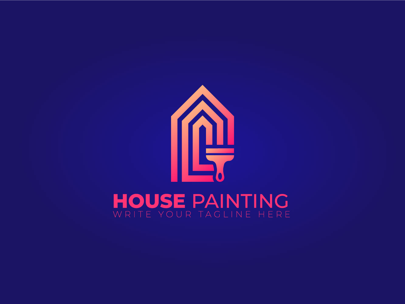 Modern House Painting Logo Concept For Home Decoration