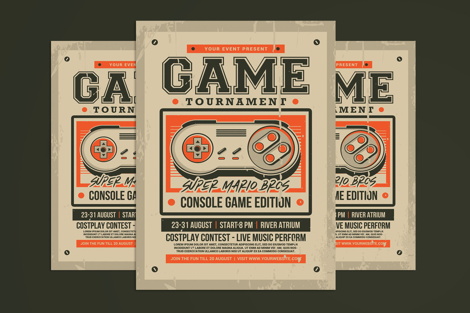 Retro Game Tournament Flyer