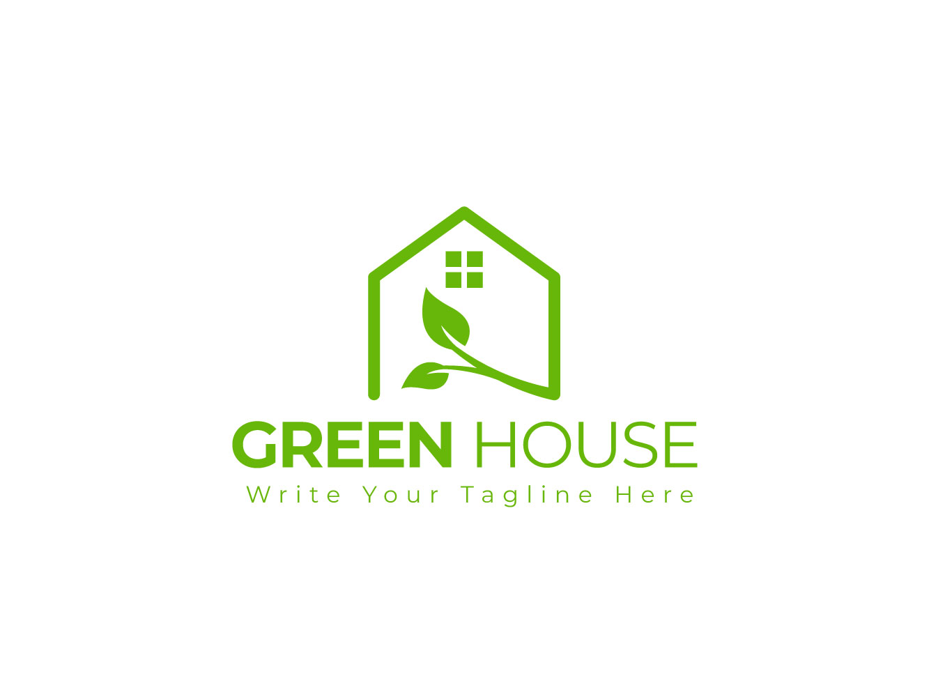 Green Real Estate Logo Design Template Concept For Leaves