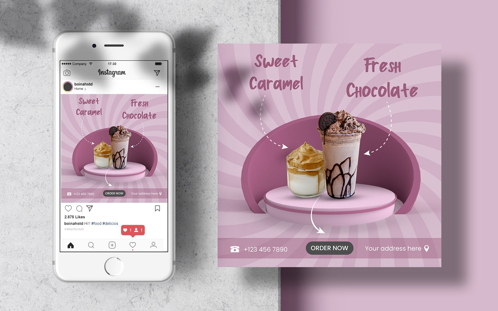 Sweet Drink Instagram Post Banner Template Social Media