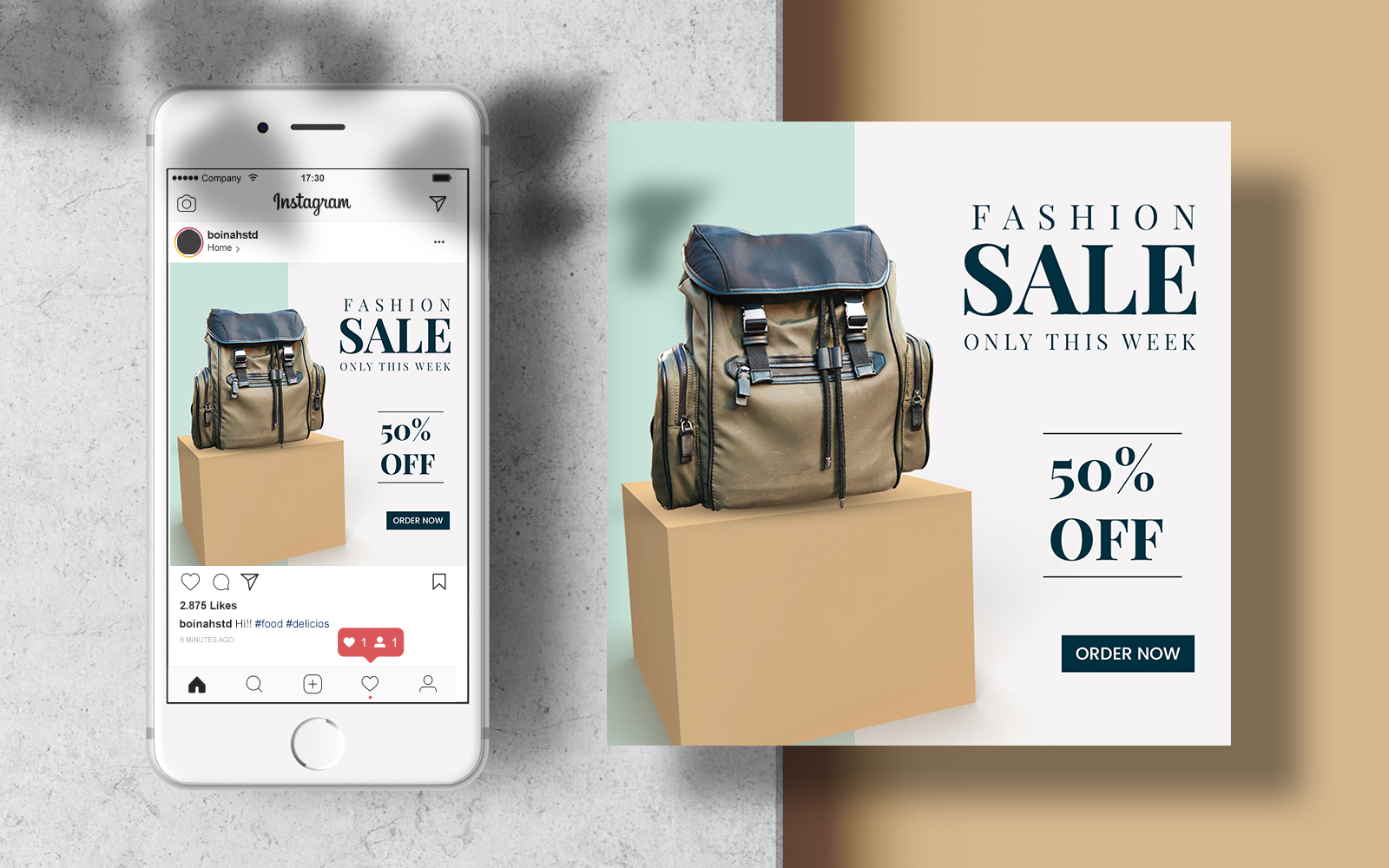 Fashion Sale Instagram Post Banner Template Social Media