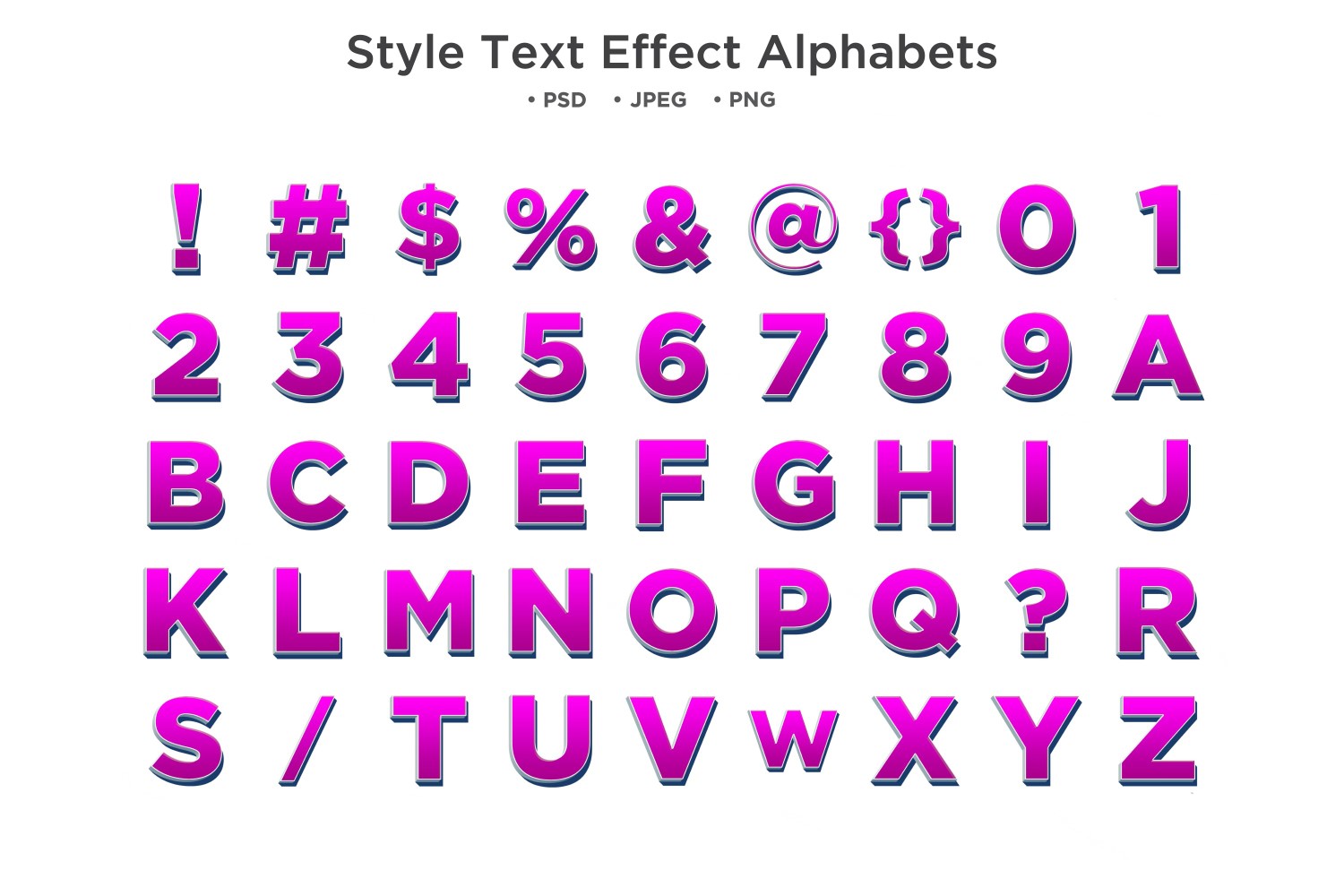 Style Text Effect Alphabet, Abc Typography