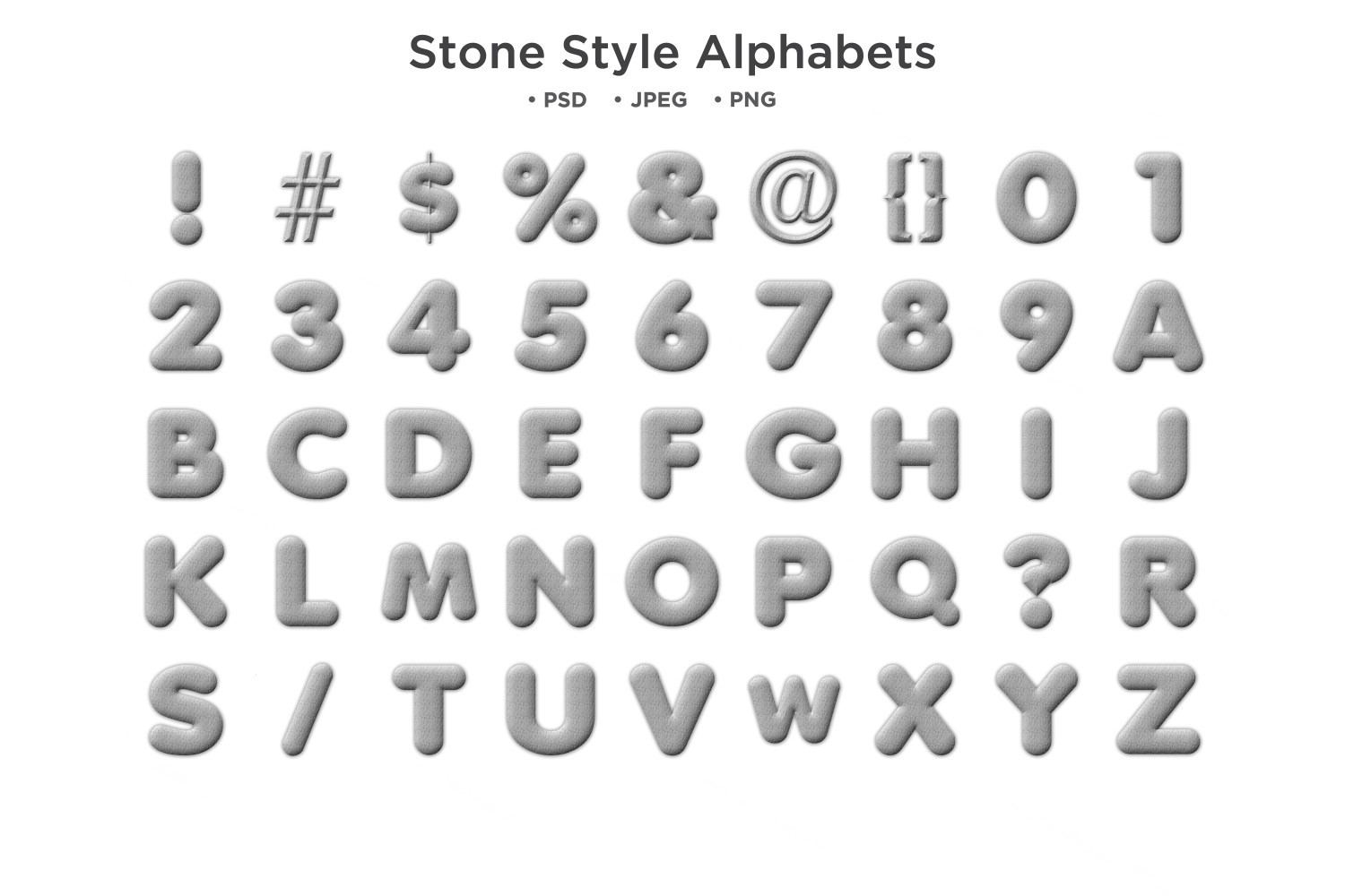 Stone Style Alphabet, Abc Typography