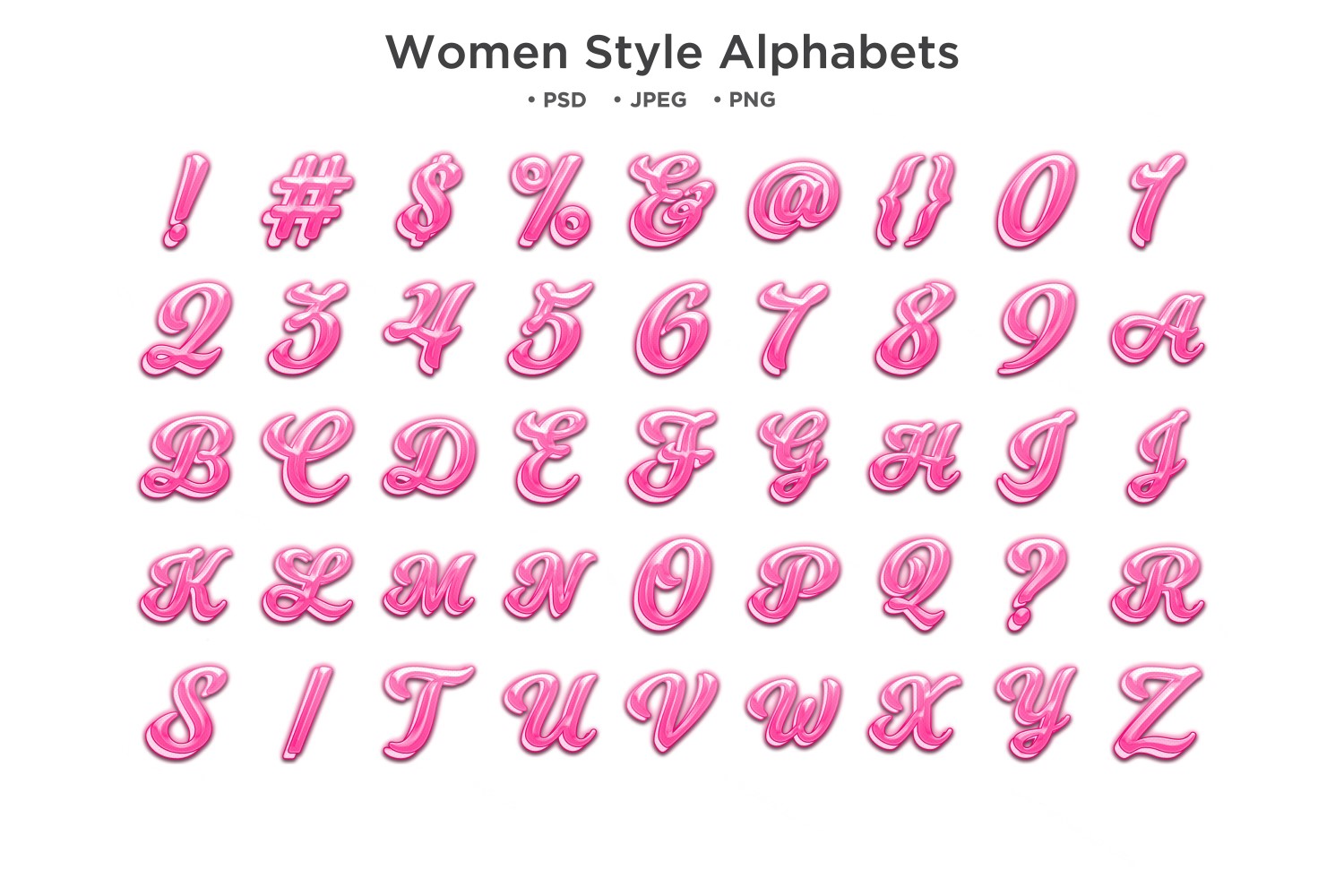 Women Style Alphabet, Abc Typography