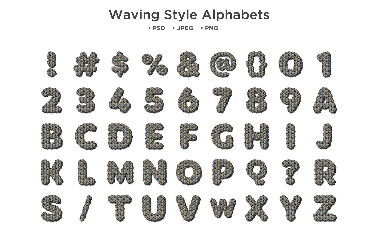 Waving Style Alphabet, Abc Typography
