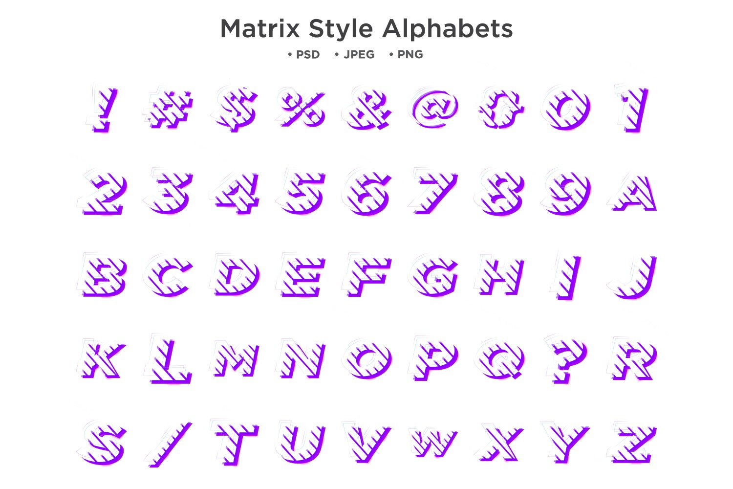 Matrix Style Alphabet, Abc Typography