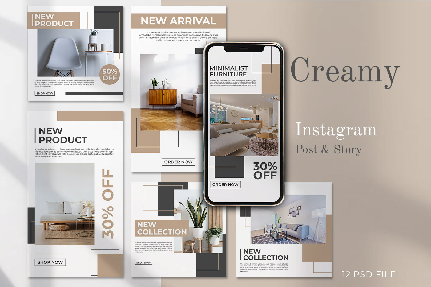 CREAMY - Social Media Post and Instagram Story Template