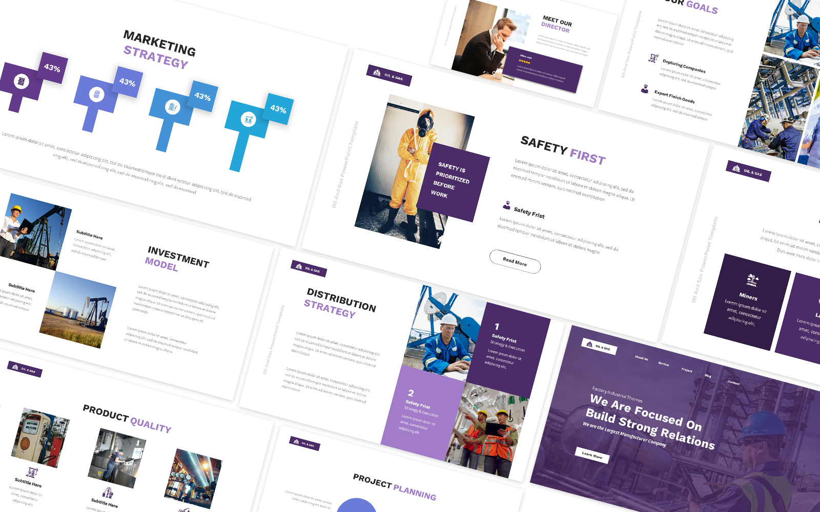 Factory Industrial Oil & Gas Powerpoint Template