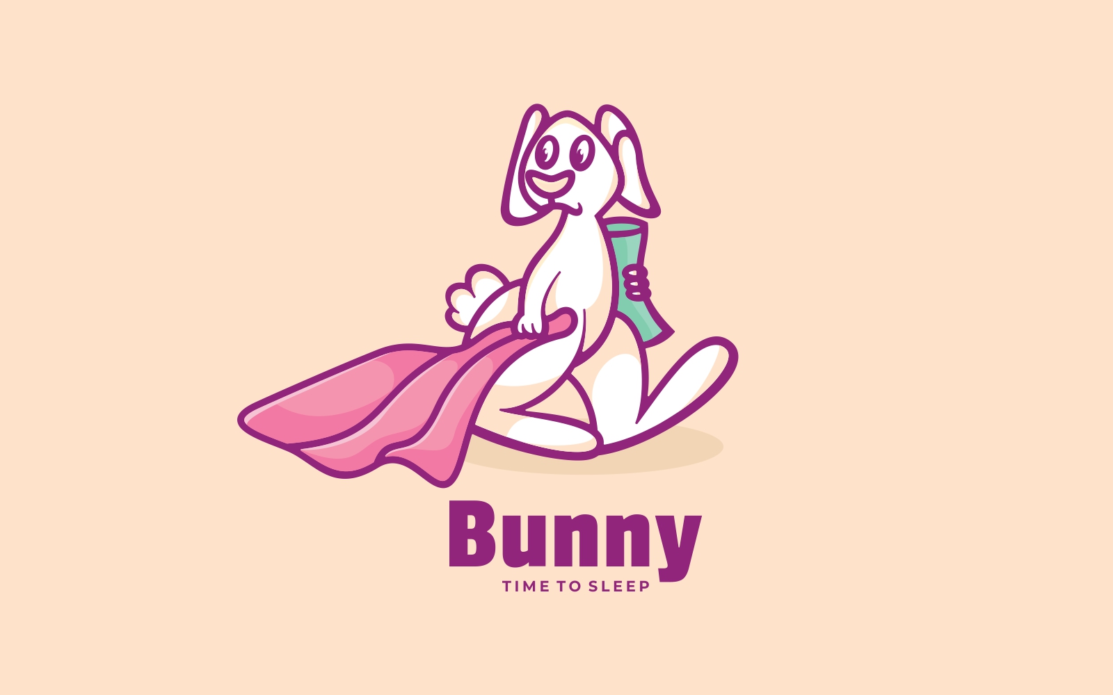 Bunny Go to Sleep Cartoon Logo