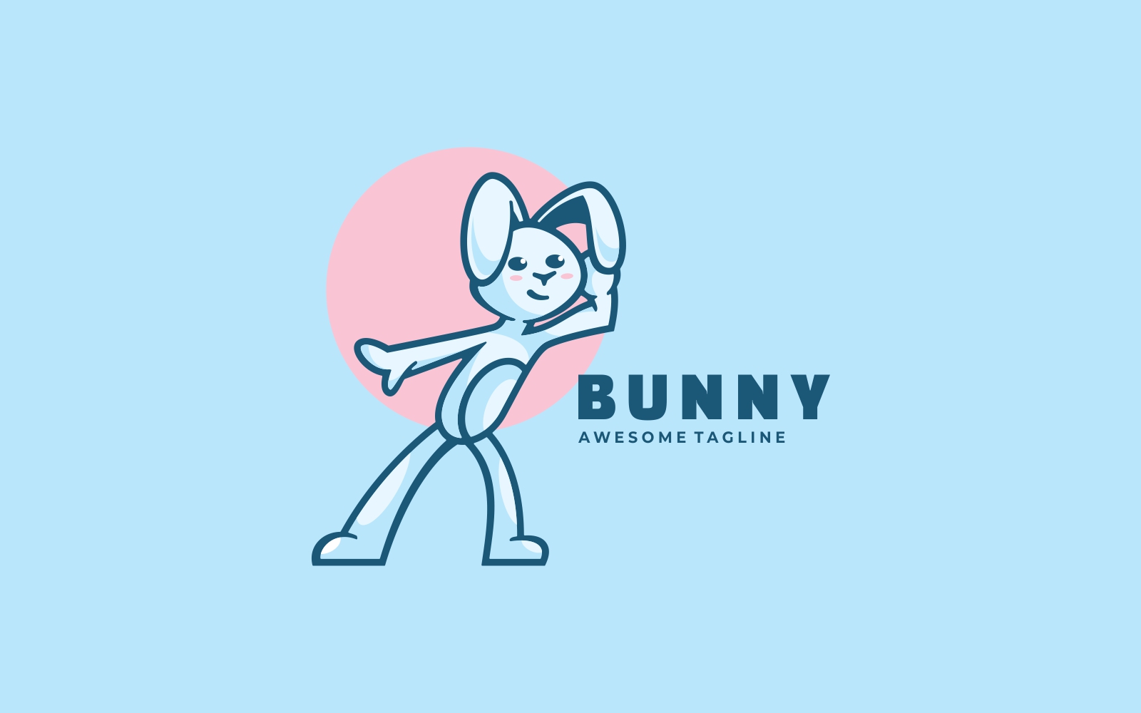 Bunny Mascot Cartoon Logo Template