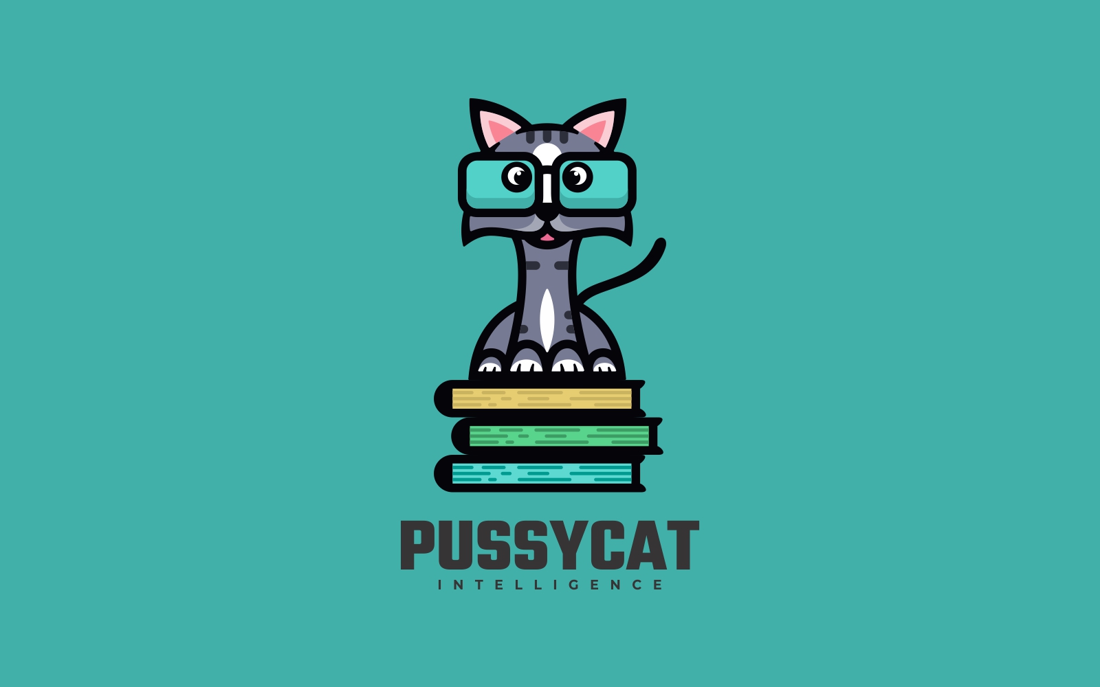 Cat Mascot Cartoon Logo Template