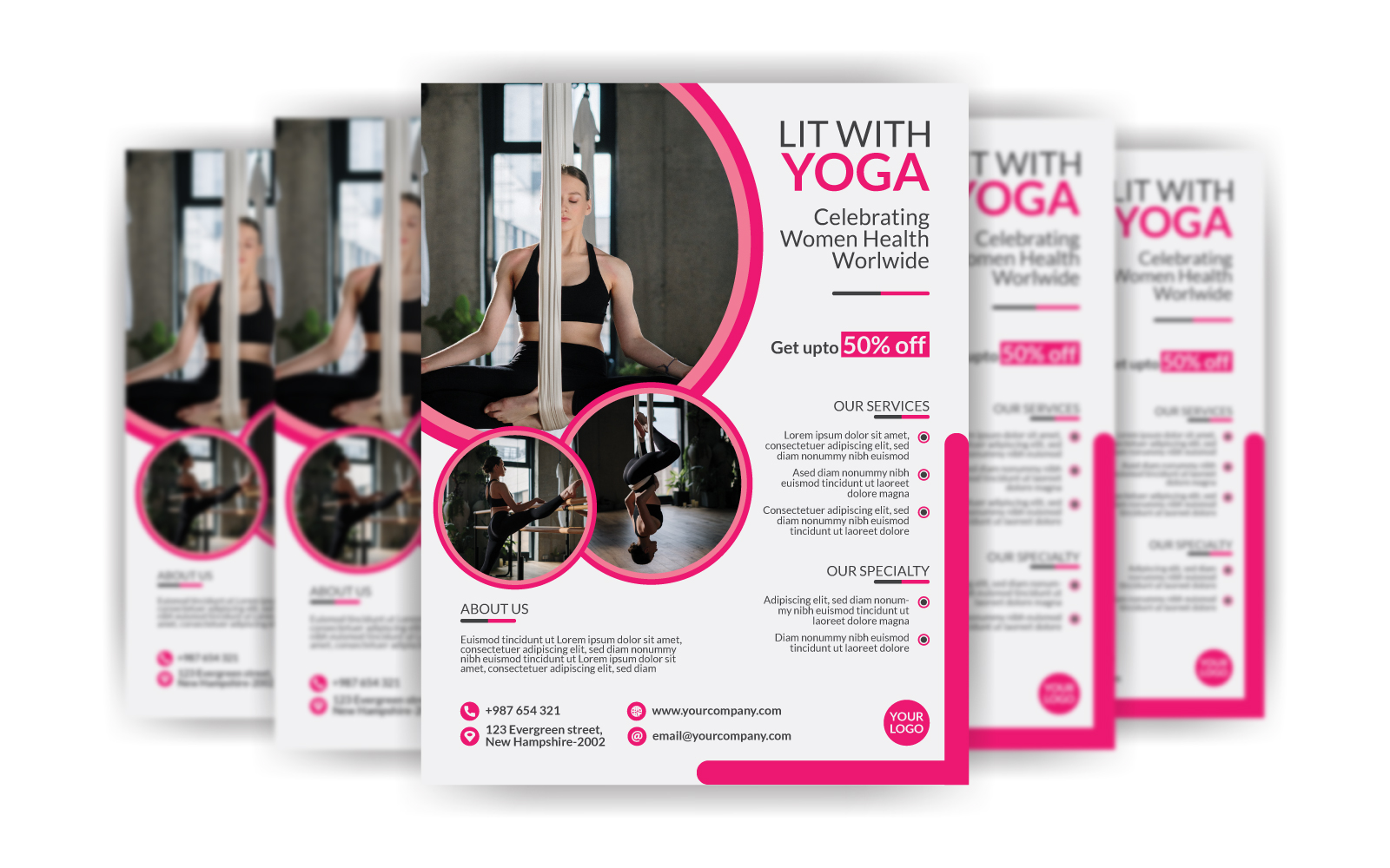 Multipurpose Women Yoga Flyer - Corporate Identity Template