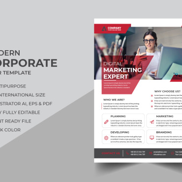 Designcompanysimpleadvertisementcreativemoderngraphicmarketingpromotiontemplatedesignflyerbusiness  Corporate Identity 193320