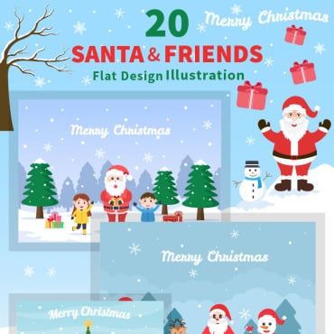 Claus Friends Illustrations Templates 193588