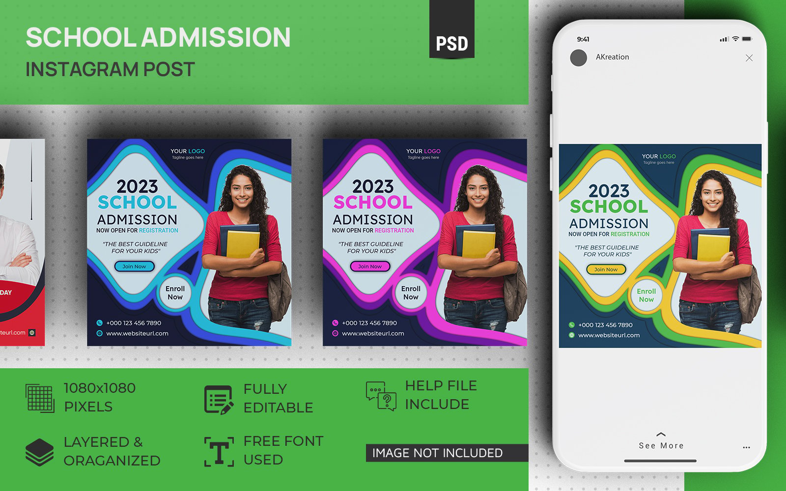 School Admission Social Media Post Design