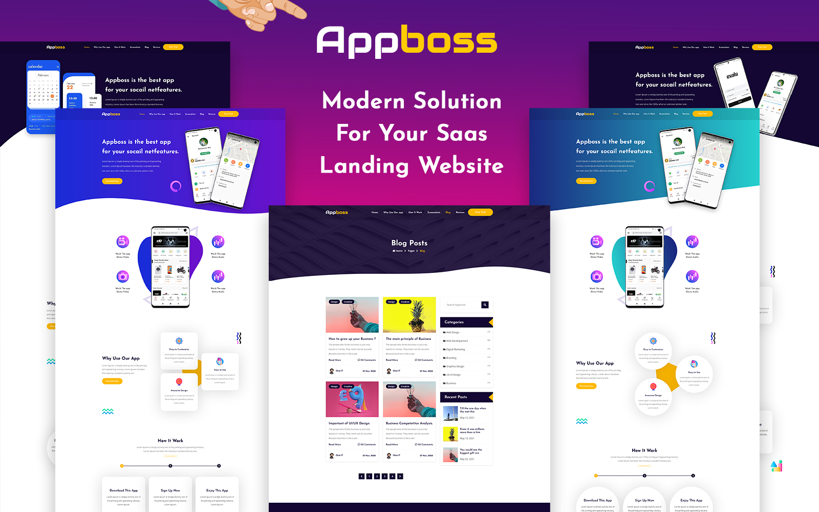 Appboss - App Landing Page HTML Template