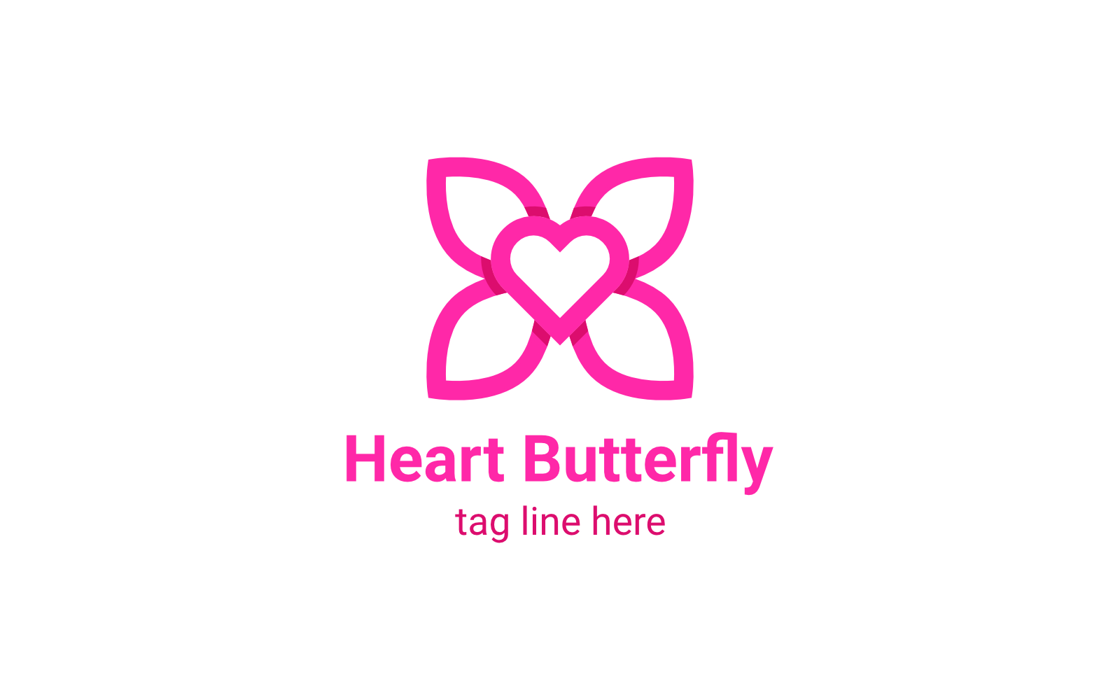 Heart Butterfly Logo Template