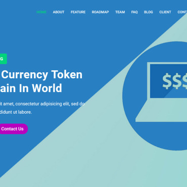 Blockchain Coin Landing Page Templates 194025