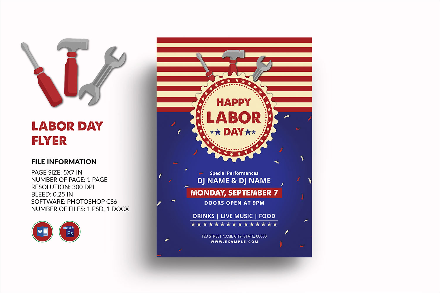 Us Labor Day Flyer Corporate Identity Template