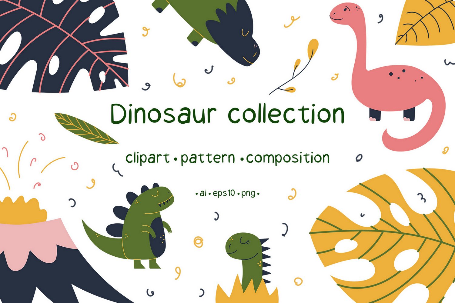 Dinosaur Vector Graphics Clipart Illustration