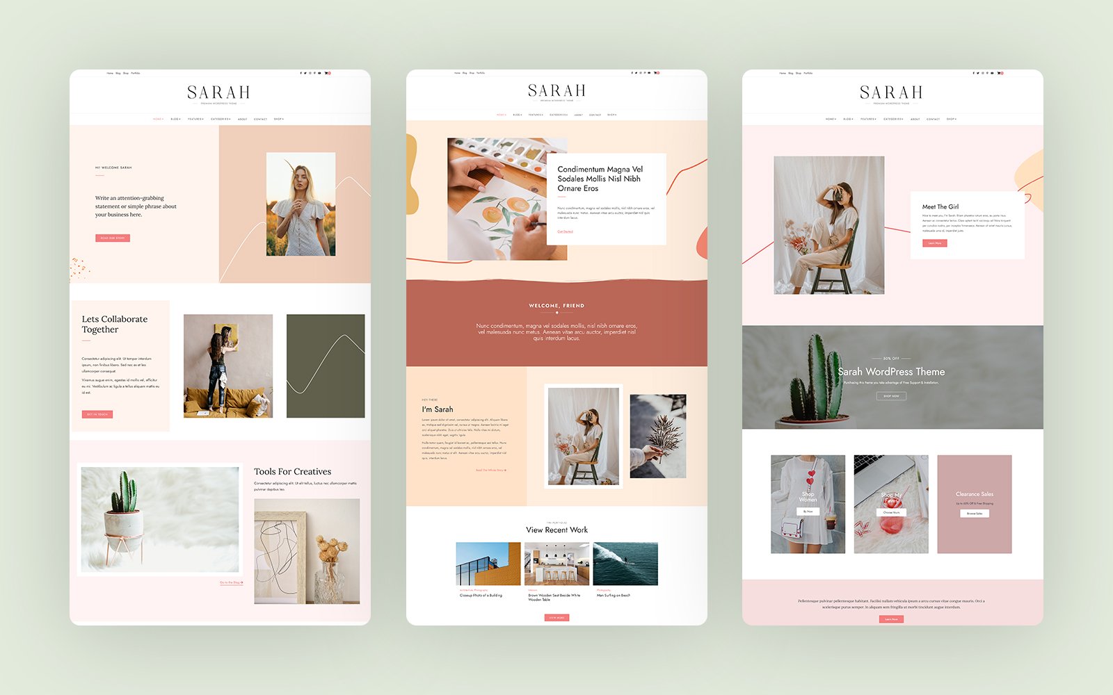 Sarah - Premium WordPress Theme