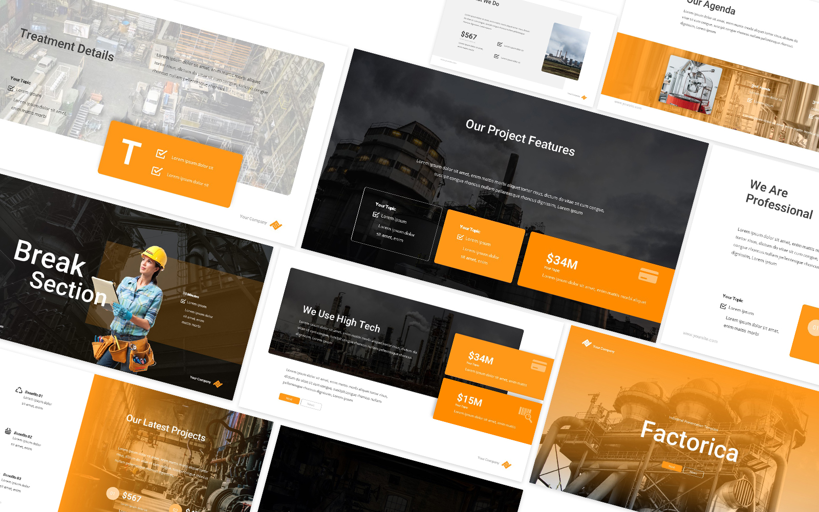 Factorica Factory Industrial Googleslides Template
