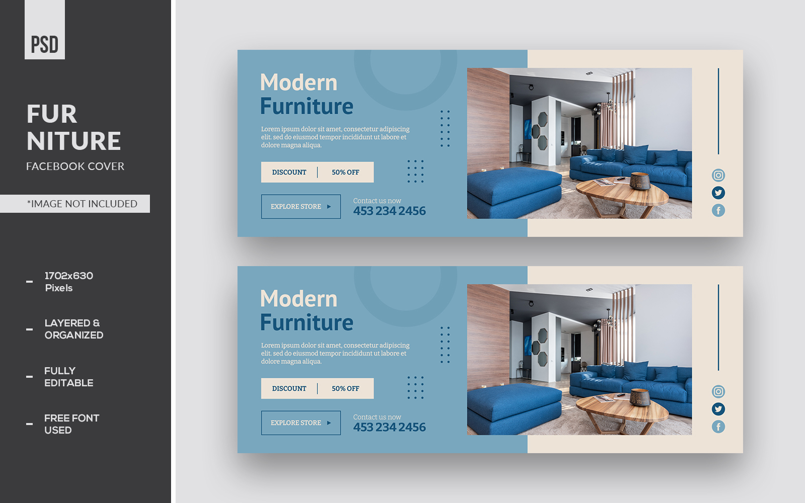 Creative Furniture Facebook Banner Timeline Cover Social Media