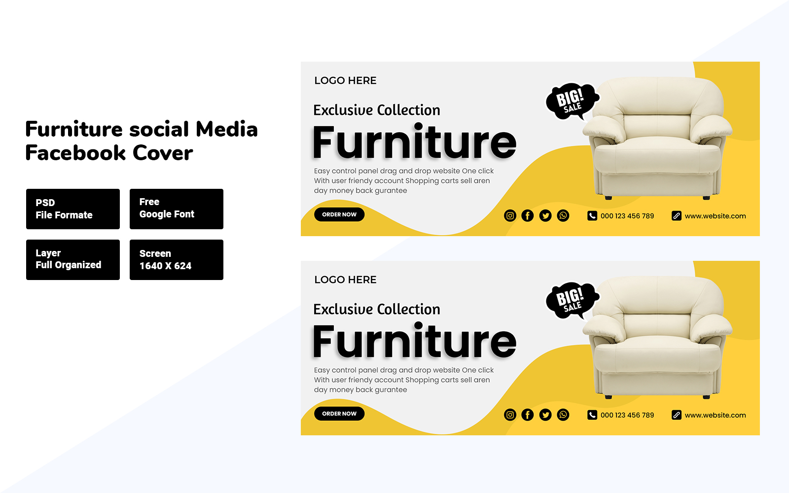 Simple and Modern Furniture Social Media Facebook Cover