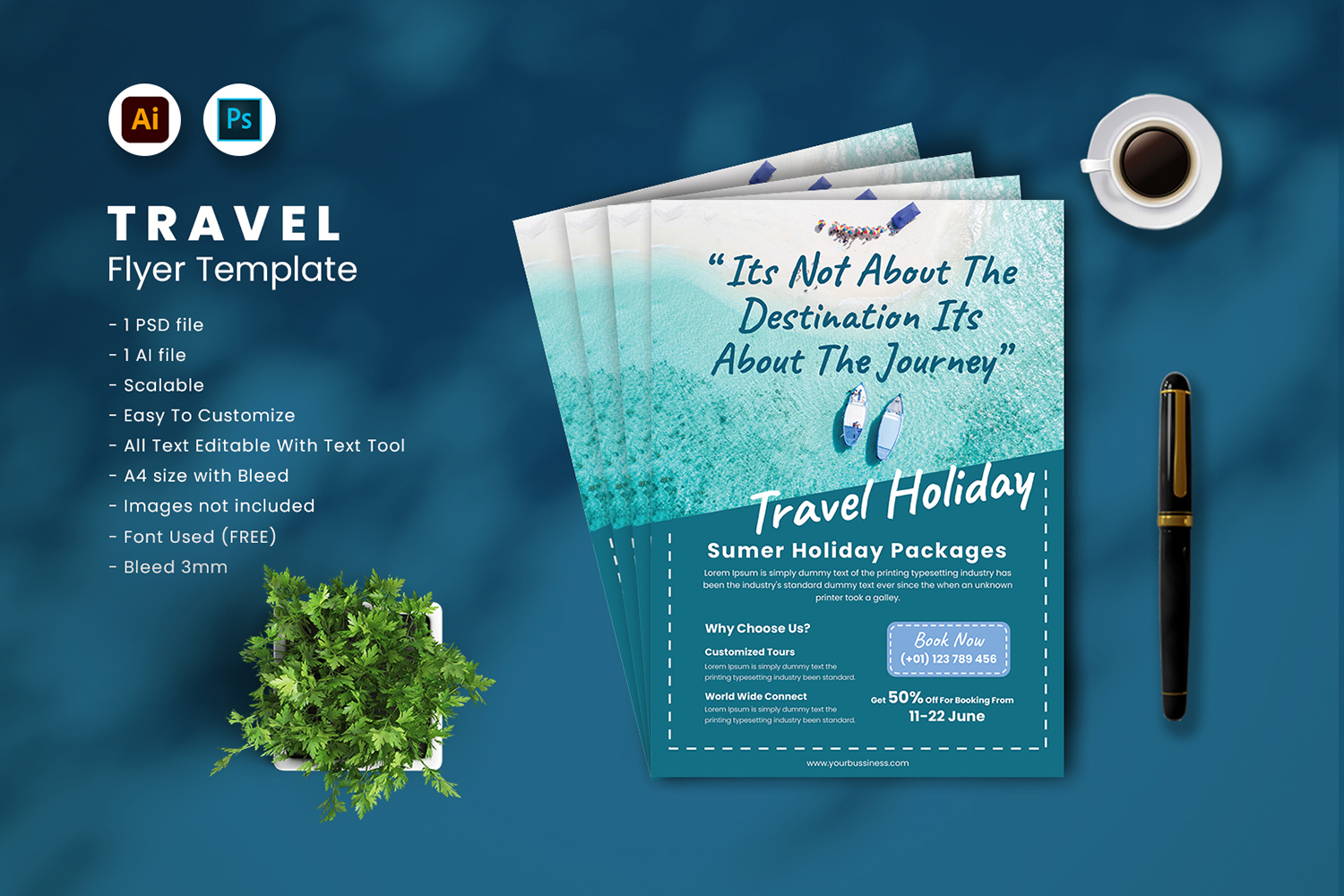 Travel flyer Template vol-17